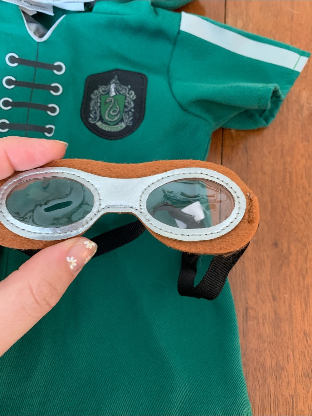 Build-A-Bear Green Slytherin Hooded Costume with Goggles - Picture 2 of 5